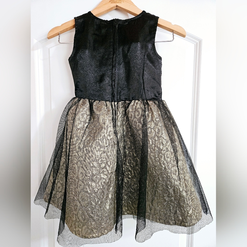 1989 Place Black and Gold Tulle Layered Dress - Picture 2 of 4